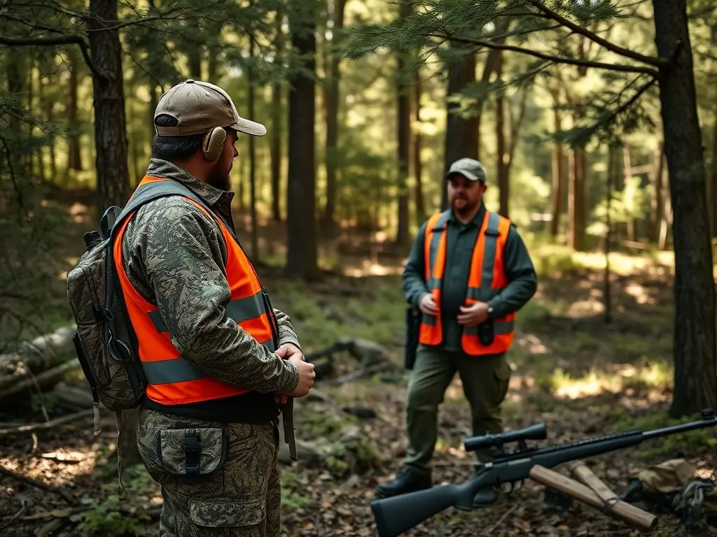 An image depicting a hunter participating in a training session on ethical hunting practices, emphasizing responsible wildlife management.